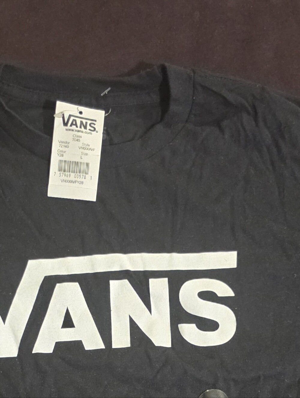 Vans Black Short Sleeve Tee with White Logo